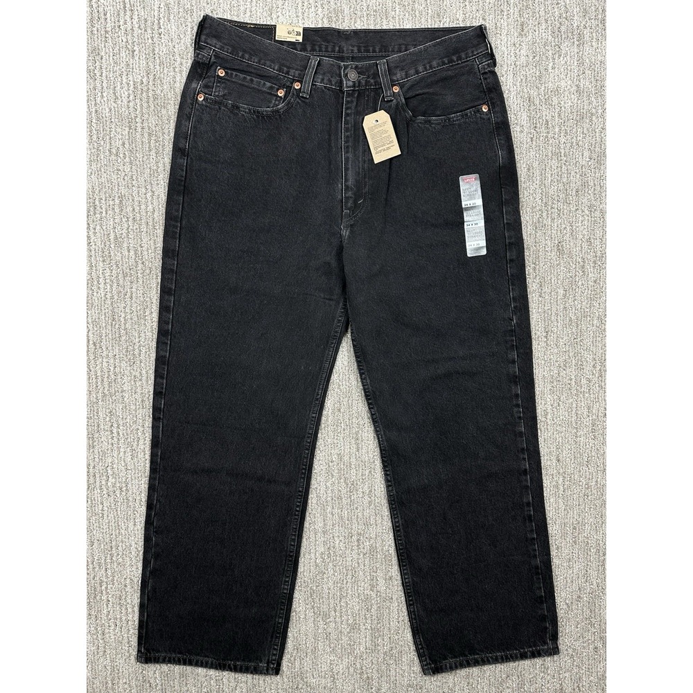 Levi's Jeans Mens 34x30 Black 100% Cotton 565 '97 Loose Straight Denim